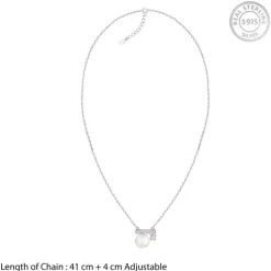 Silver Bar Pearl Necklace