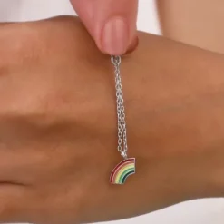 Silver Be A Rainbow Watch Charm