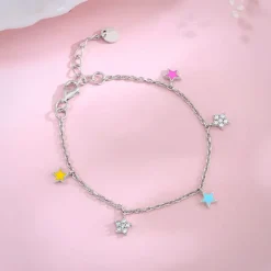 Silver Beautiful Stars Kids Bracelet (2- 8 years)
