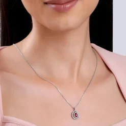 Silver Beauty Drop Pendant With Link Chain