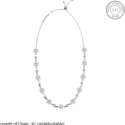 Silver Beauty of Floral Choker Necklace