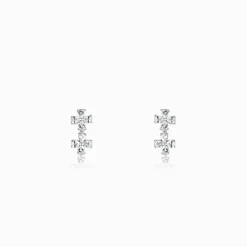 Silver Bedstraw Flower Earrings