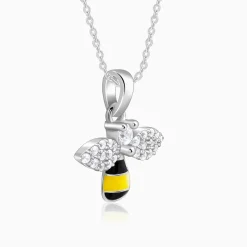 Silver Bee Kids Pendant With Link Chain