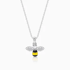 Silver Bee Kids Pendant With Link Chain