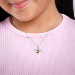Silver Bee Kids Pendant With Link Chain