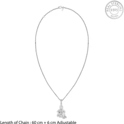 Silver Bhakta Hanuman Pendant with Box Chain For Him