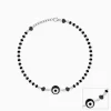 Silver Black Evil Eye Anklet