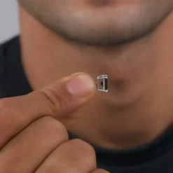 Silver Black Shadow Stud For Him