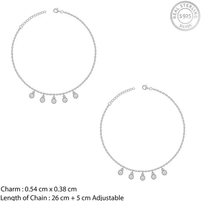 Silver Blanche Anklet