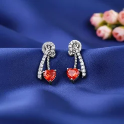 Silver Bleeding Love Earrings