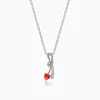 Silver Bleeding Love Pendant With Link Chain