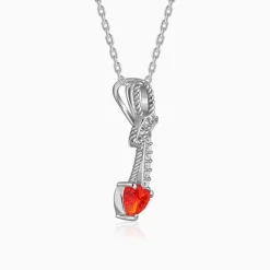 Silver Bleeding Love Pendant With Link Chain