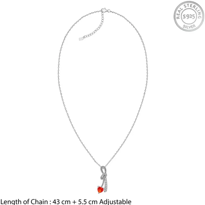 Silver Bleeding Love Pendant With Link Chain