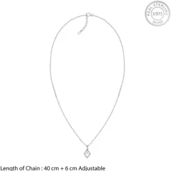 Silver Bling Queen Pendant with Link Chain
