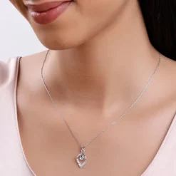 Silver Bling Queen Pendant with Link Chain