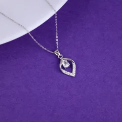 Silver Bling Queen Pendant with Link Chain