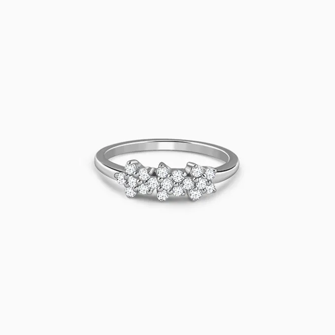 Silver Bloom Cascade Ring
