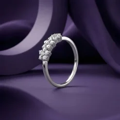 Silver Bloom Cascade Ring