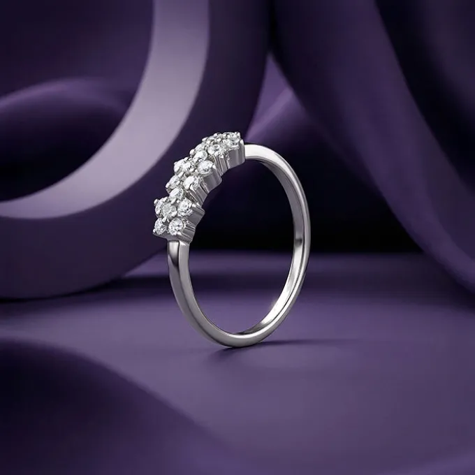 Silver Bloom Cascade Ring
