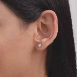 Silver Bloomfire Zirconia Earrings