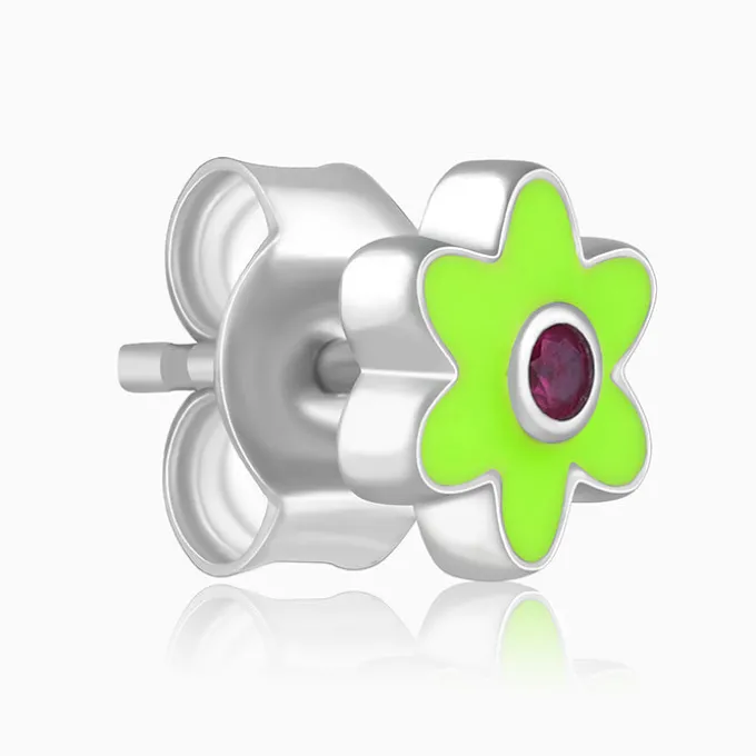 Silver Bloomie Buds Kids Earrings