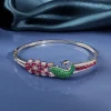 Silver Blooming Peacock Bracelet