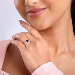 Silver Blue Admiring Ring