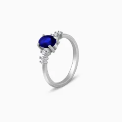 Silver Blue Admiring Ring