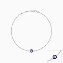 Silver Blue Evil Eye Anklet