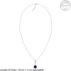Silver Blue-maze Pendant With Link Chain
