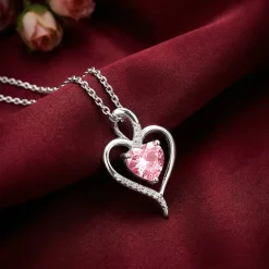 Silver Blush Embrace Pendant With Link Chain