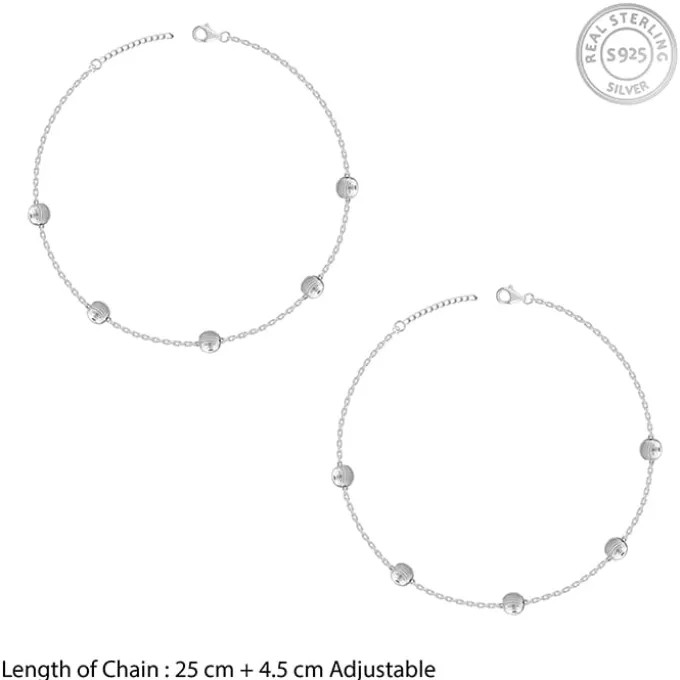 Silver Bohemian Beaded Anklet