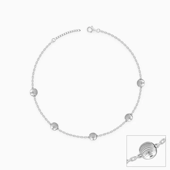 Silver Bohemian Beaded Anklet