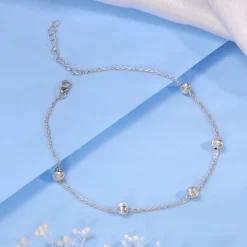 Silver Bohemian Beaded Anklet