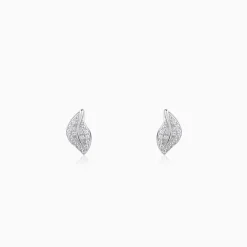 Silver Breeze Leaf Earrings