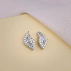 Silver Breeze Leaf Earrings