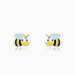 Silver Busy Bee Kids Earrings (4-12 yrs)