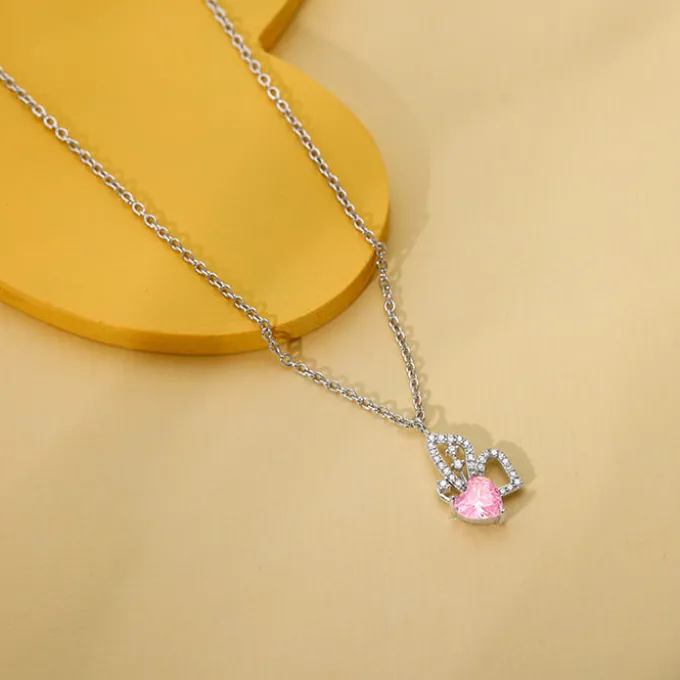 Silver Butterflies Desire Pendant With Link Chain