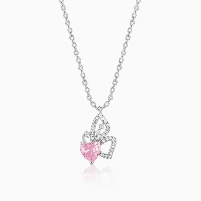 Silver Butterflies Desire Pendant With Link Chain