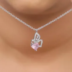 Silver Butterflies Desire Pendant With Link Chain