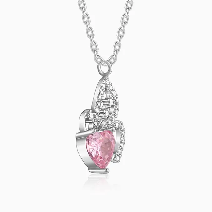 Silver Butterflies Desire Pendant With Link Chain