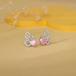 Silver Butterflies Desire Stud Earrings