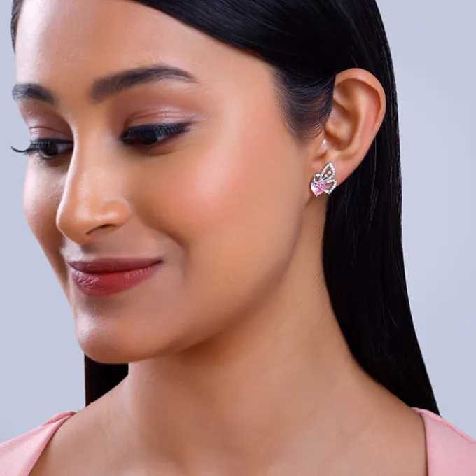 Silver Butterflies Desire Stud Earrings