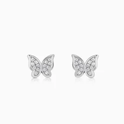 Silver Butterfly Bliss Stud Earrings