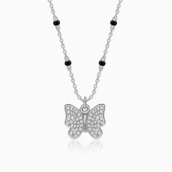 Silver Butterfly Bloom Necklace