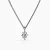 Silver Celeste Floral Pendant with Link Chain