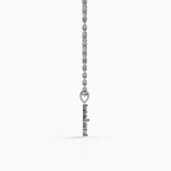 Silver Celeste Floral Pendant with Link Chain