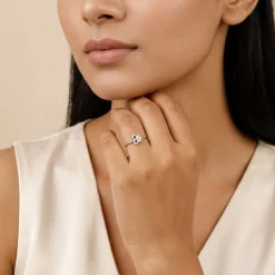 Silver Celeste Flower Ring (Size 12)