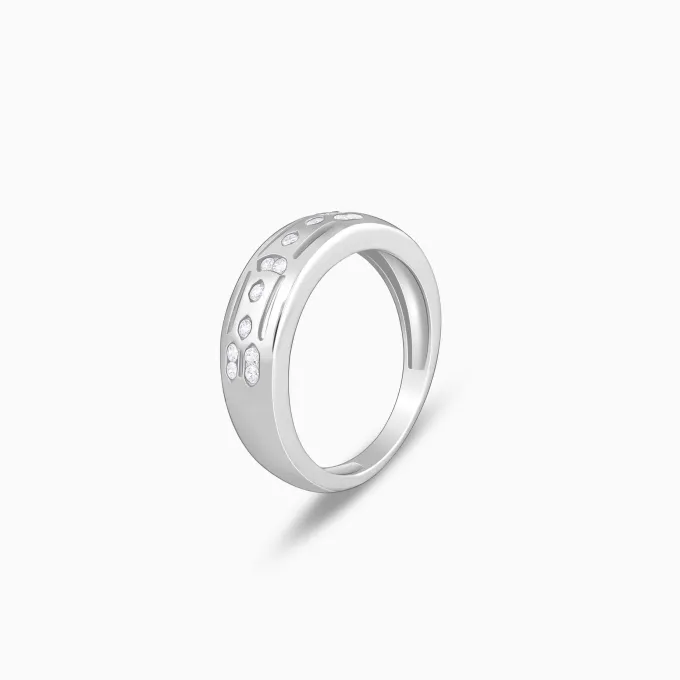 Silver Celestial Grid Ring For Him