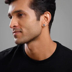 Silver Celestial Square Stud For Him
